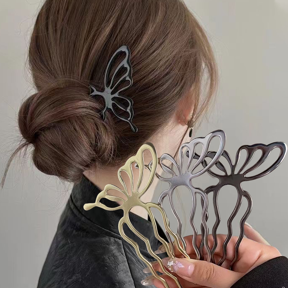 Hair Care Ingredients - Korean Butterfly U Shape Hair Sticks