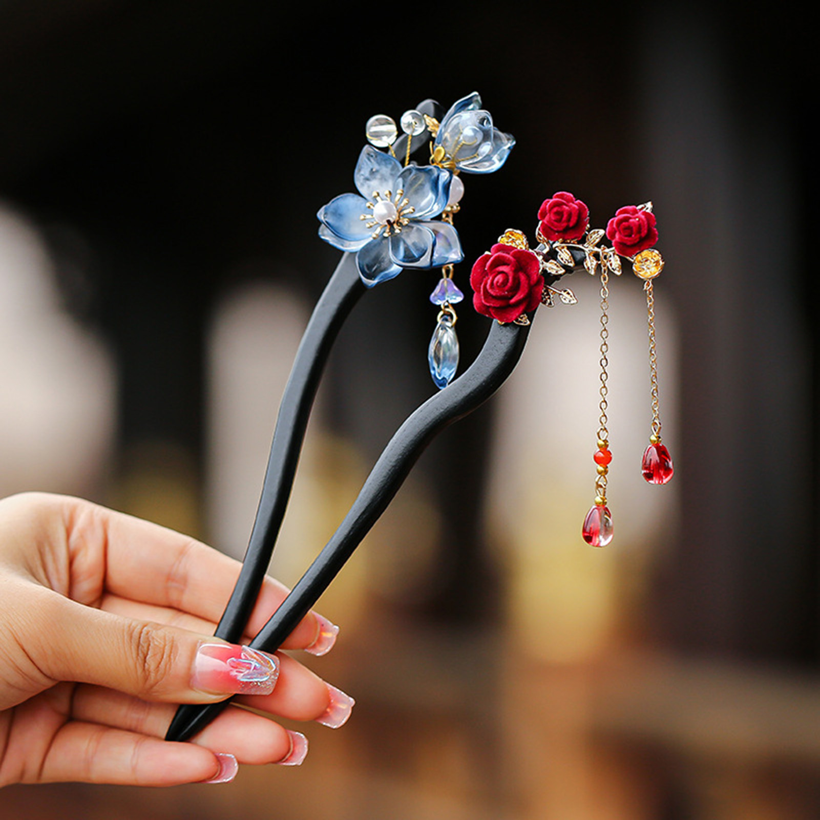 Hair Care Ingredients - Chinese Style Flower Tassel Hairpin Vintage
