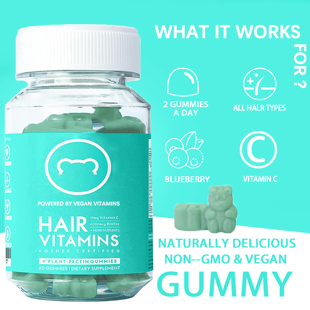 Hair Care Gummies - Premium Vegan Hair Vitamins Supplement -