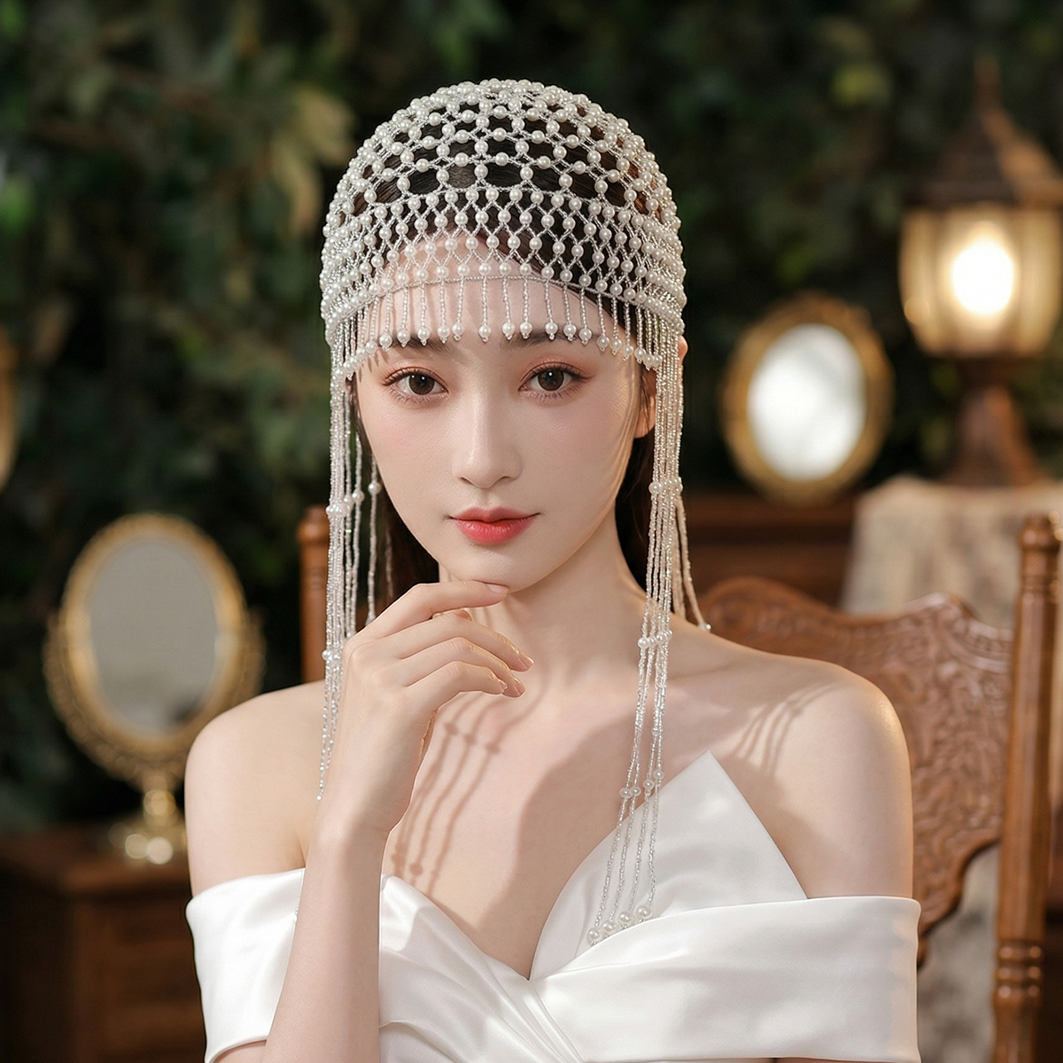 Luxury Pearls Beaded Headwrap  - Hair Care Ingredients บทวิจารณ์และราคา