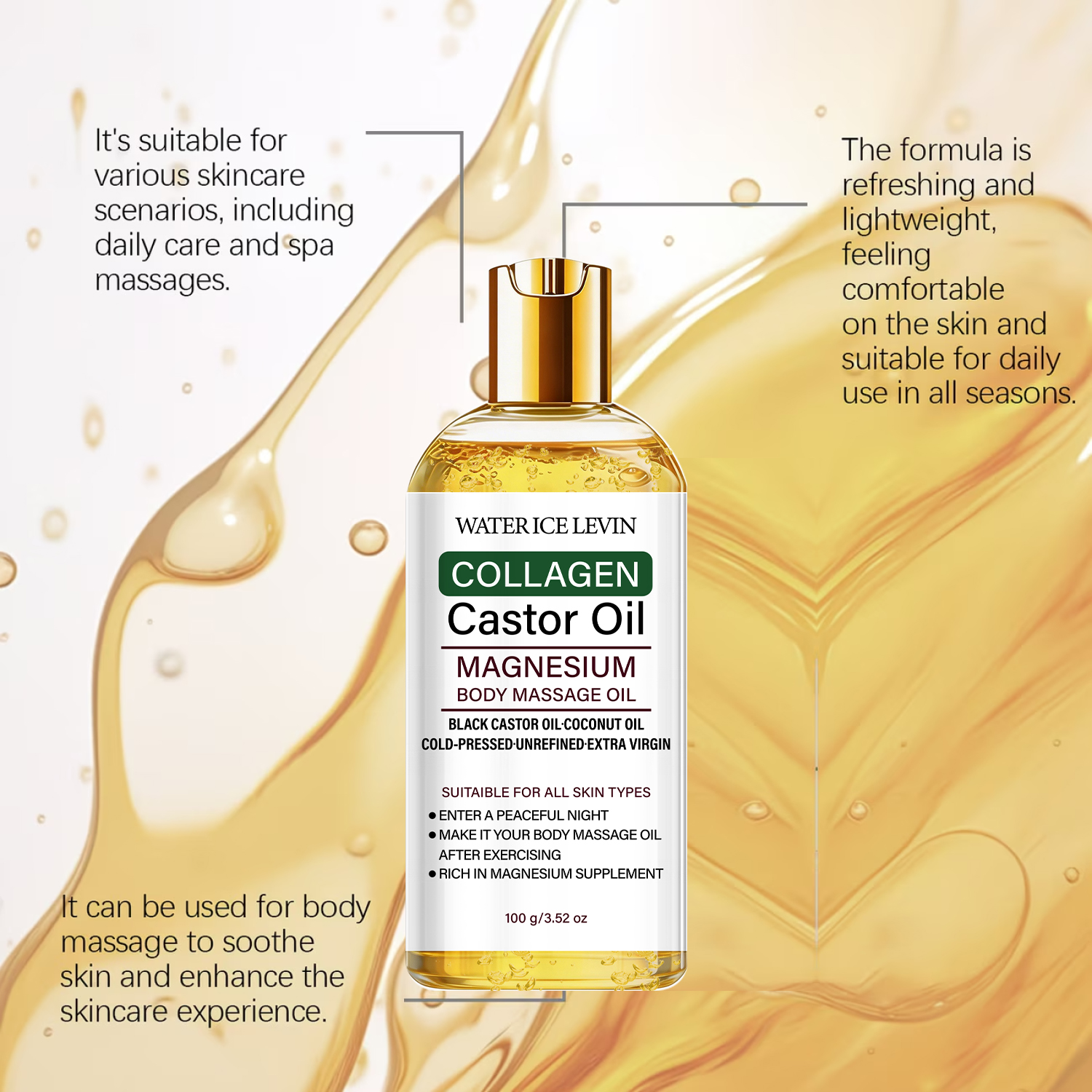 Lightweight Body Massage Oil C - Castor Oil Cold Press บทวิจารณ์และราคา