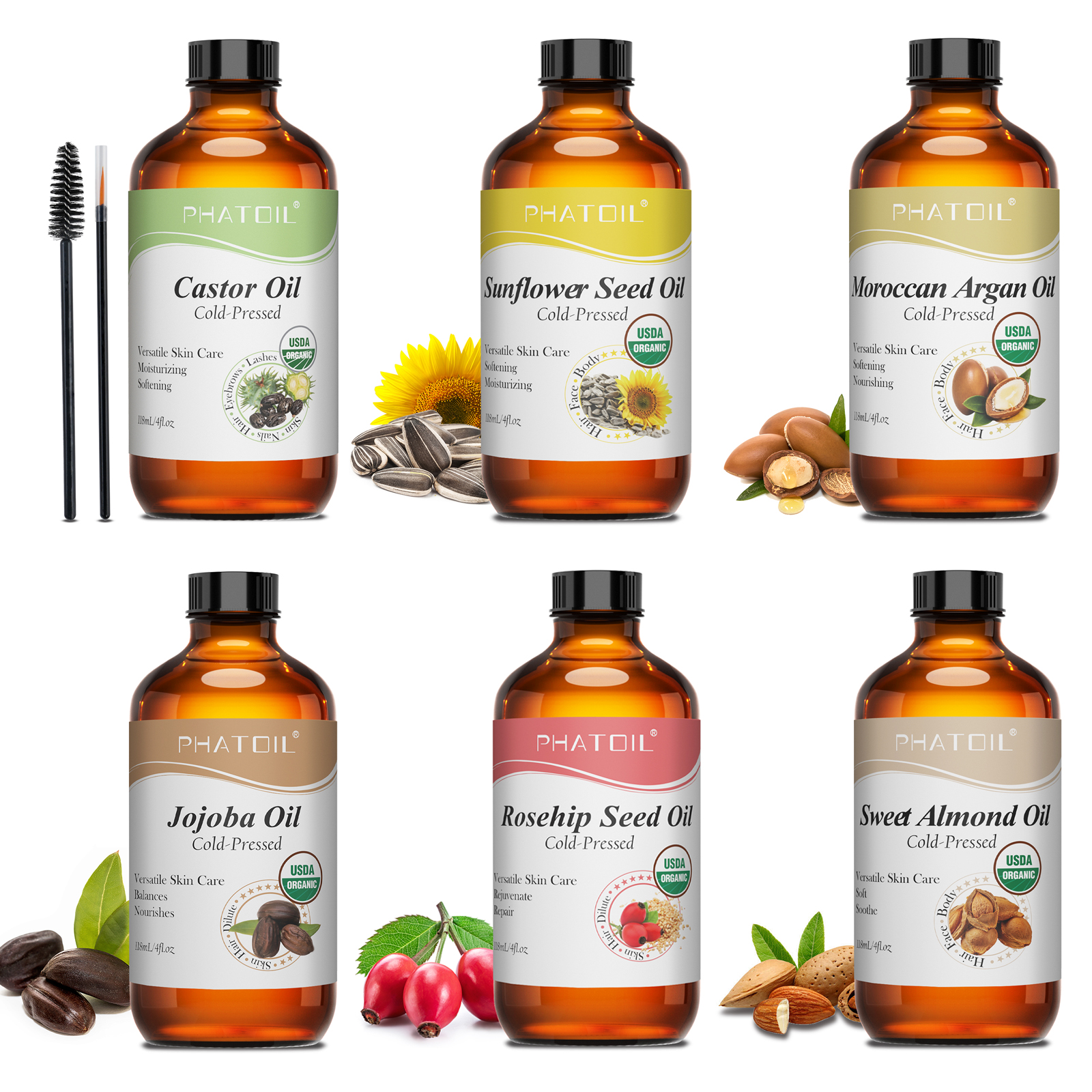 PHATOIL 118ml Organic Face Oil - Castor Oil Cold Press บทวิจารณ์และราคา