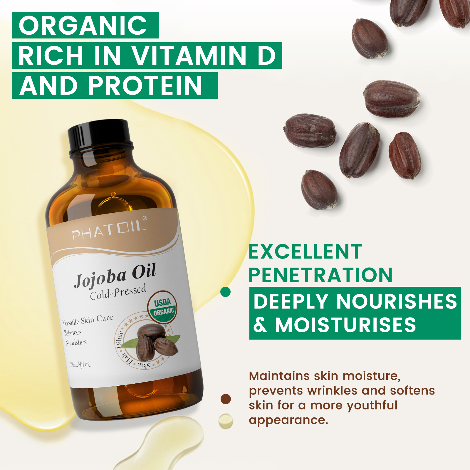 PHATOIL 118ml Organic Face Oil - Castor Oil Cold Press บทวิจารณ์และราคา