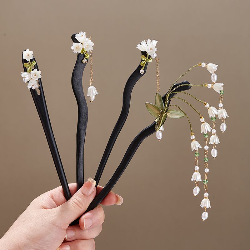 Wooden Flower Hairpin Vintage  - Hair Care Ingredients บทวิจารณ์และราคา