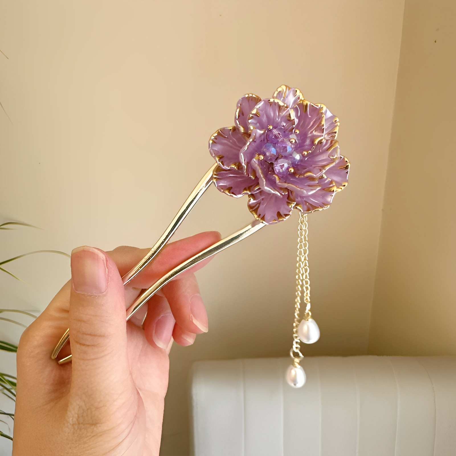 Elegant Hair Stick Peony Flowe - Hair Care Ingredients บทวิจารณ์และราคา