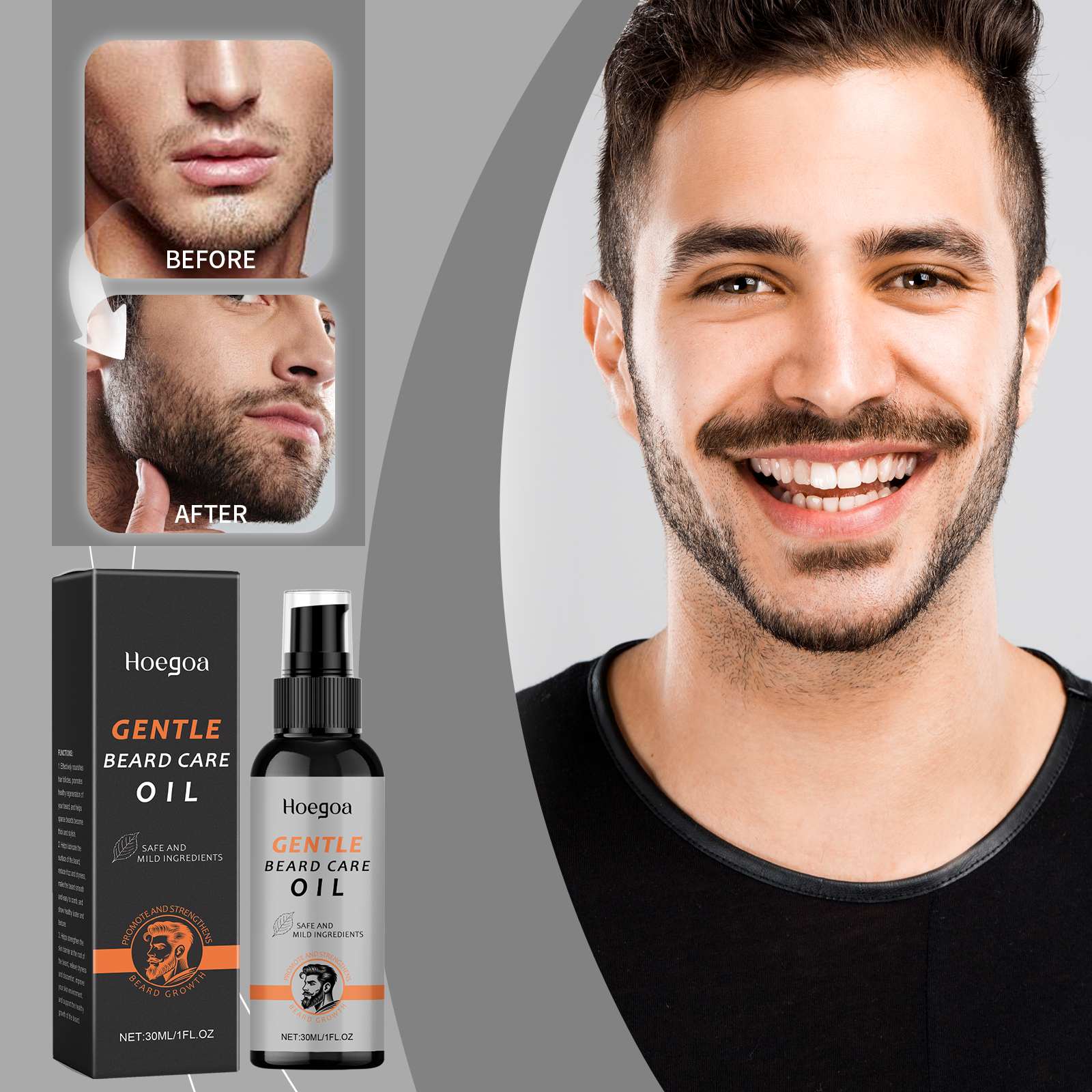Men Beard Oil Enhance Mustache - Hair Care For Men บทวิจารณ์และราคา