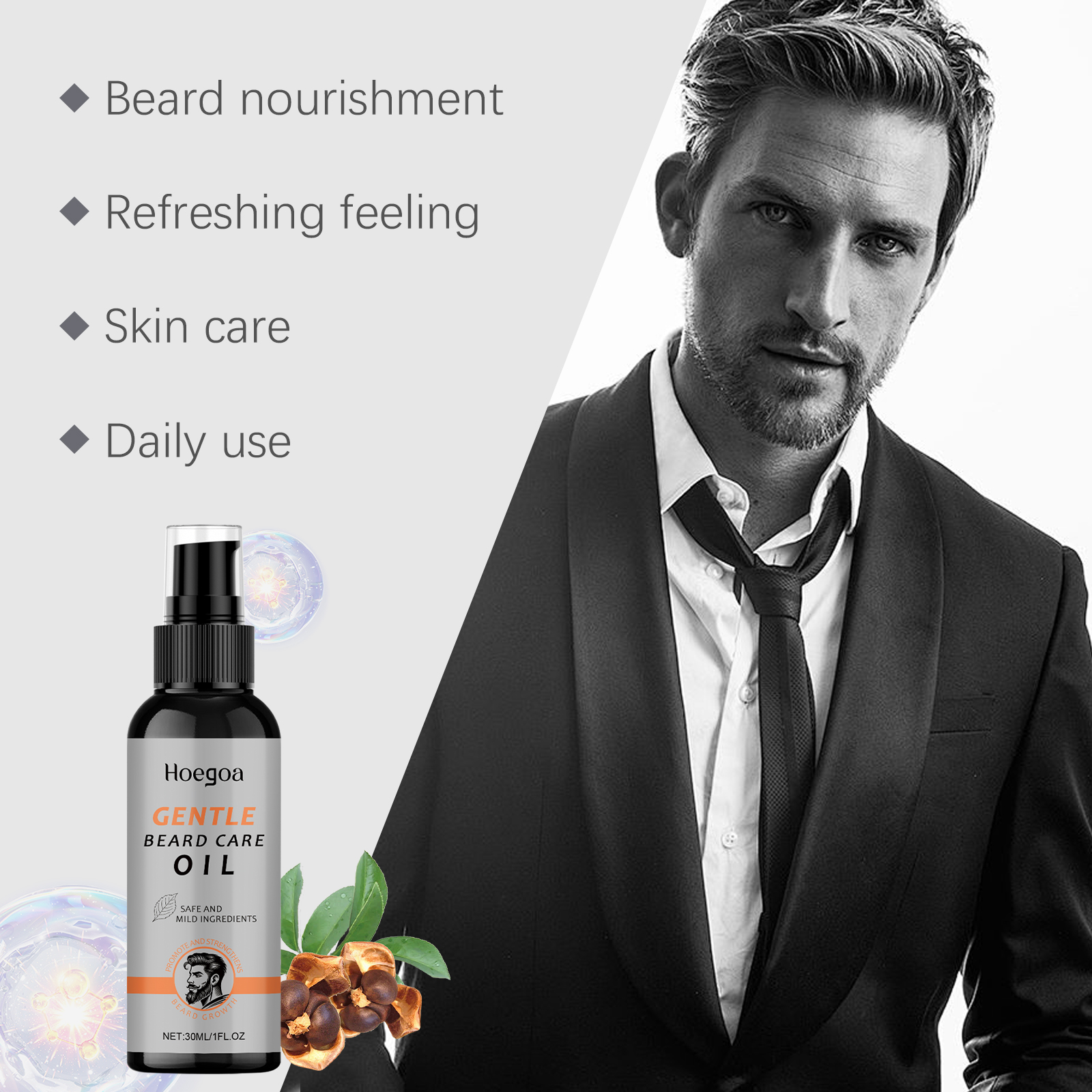 Men Beard Oil Enhance Mustache - Hair Care For Men บทวิจารณ์และราคา