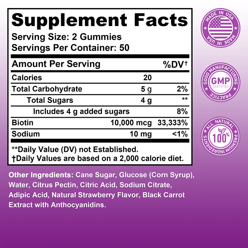 Biotin Gummies 10000mcg for Ha - Hair Care Gummies บทวิจารณ์และราคา