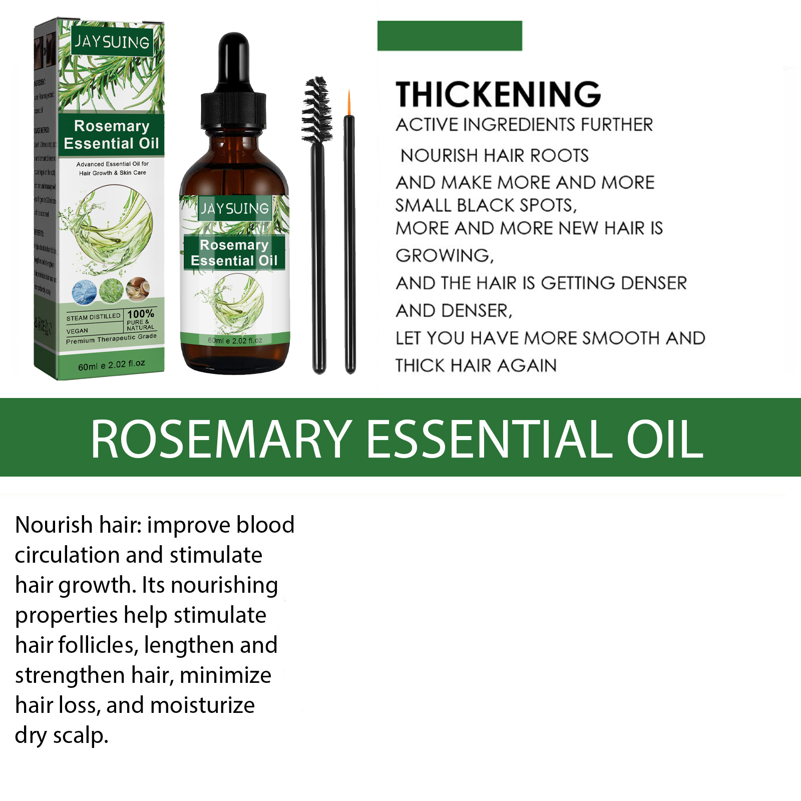 Rosemary Essential Oil For Hai - Hair Care Oil Serum บทวิจารณ์และราคา