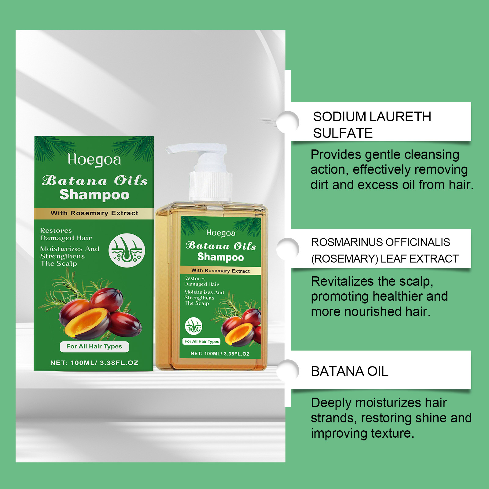Pure Batana Shampoo Hair Stren - Hair Care Dandruff บทวิจารณ์และราคา