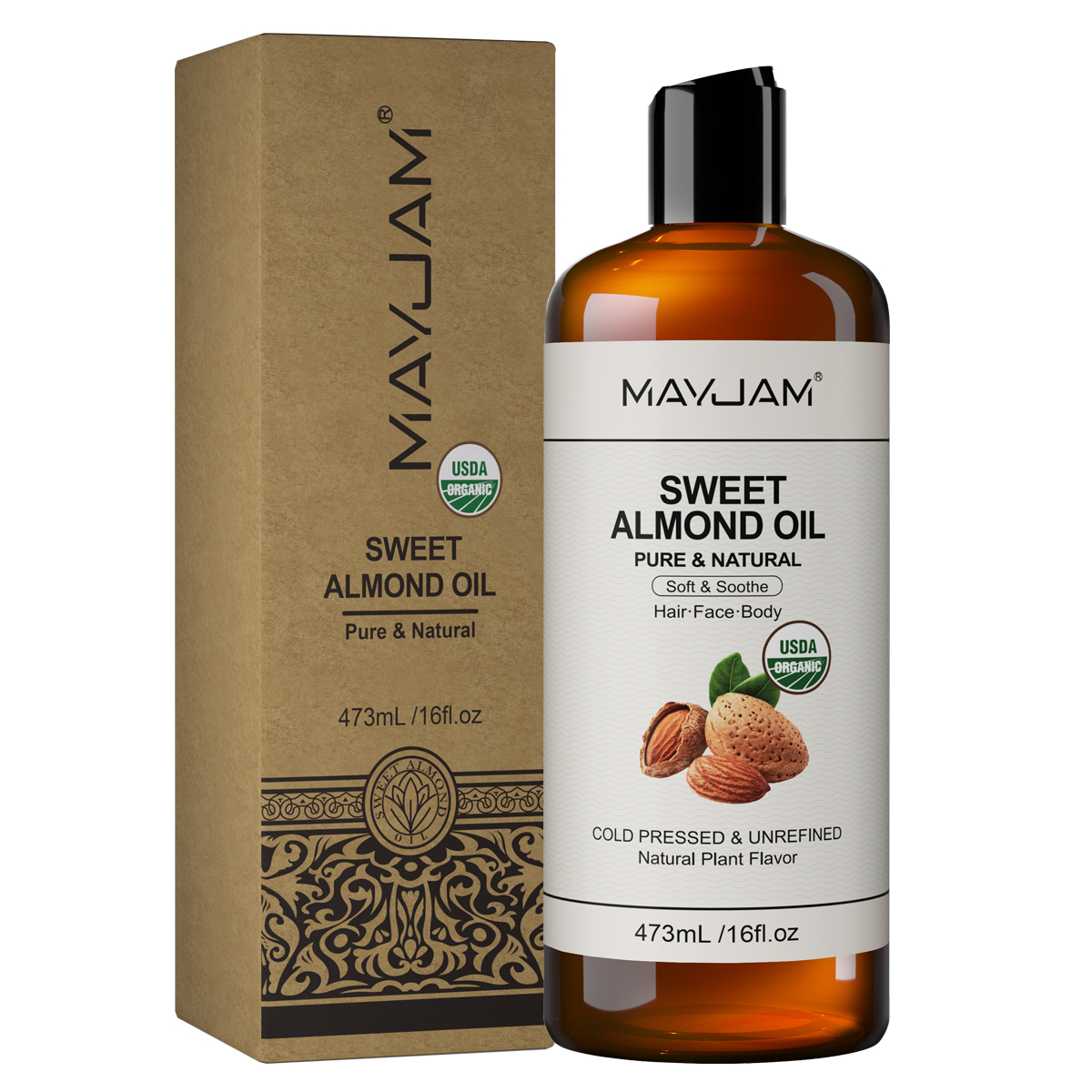 Organic Sweet Almond Oil Cold  - Castor Oil Cold Press บทวิจารณ์และราคา