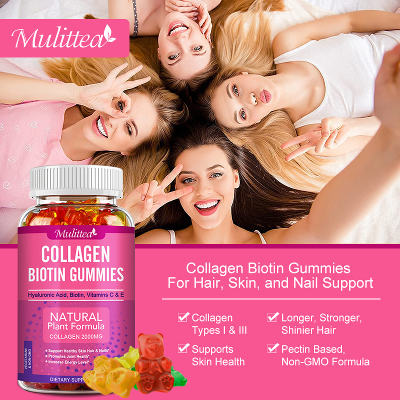 Mulittea Collagen Gummies with - Hair Care Gummies บทวิจารณ์และราคา