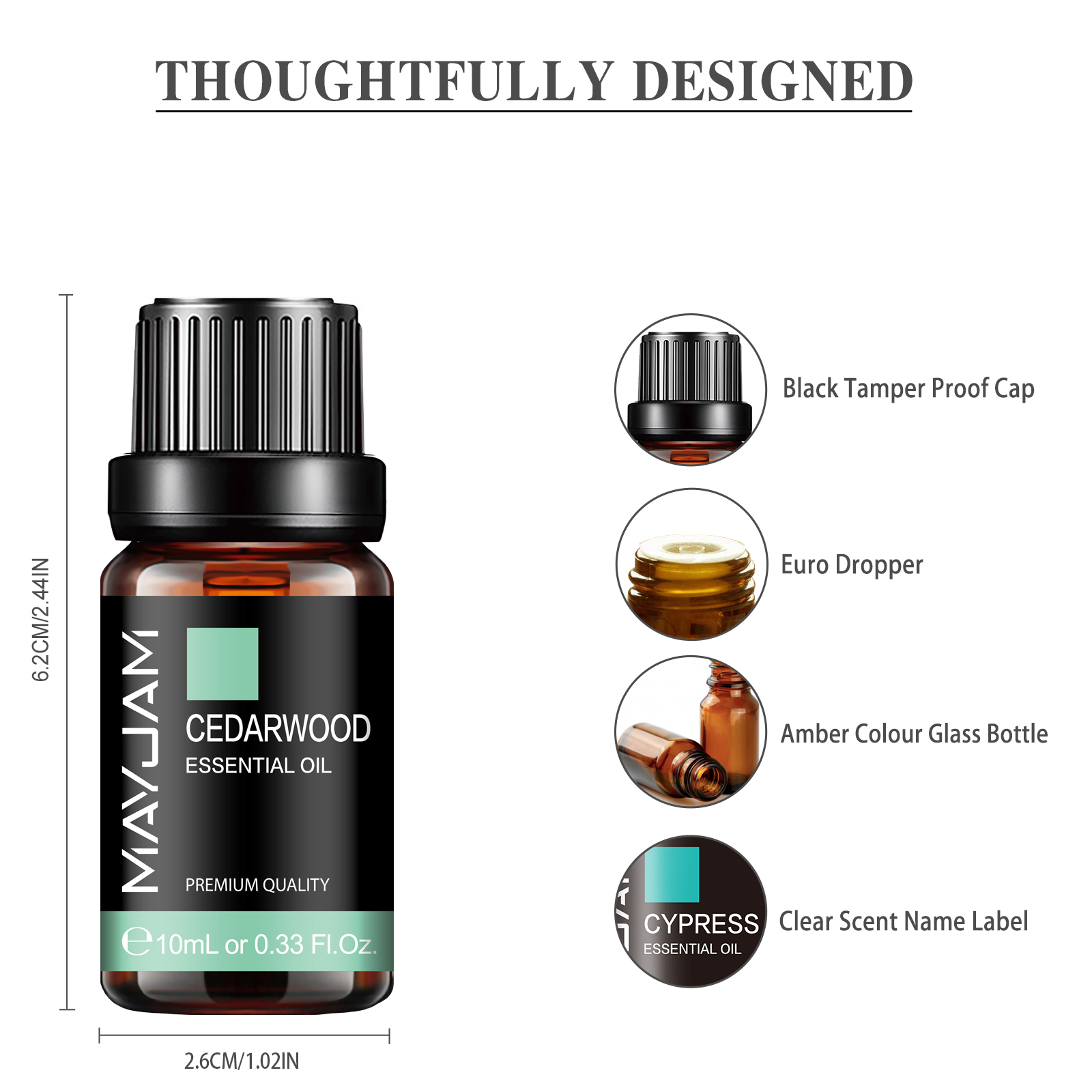 10ml Cedarwood Lemongrass Rose - Castor Oil Cold Press บทวิจารณ์และราคา