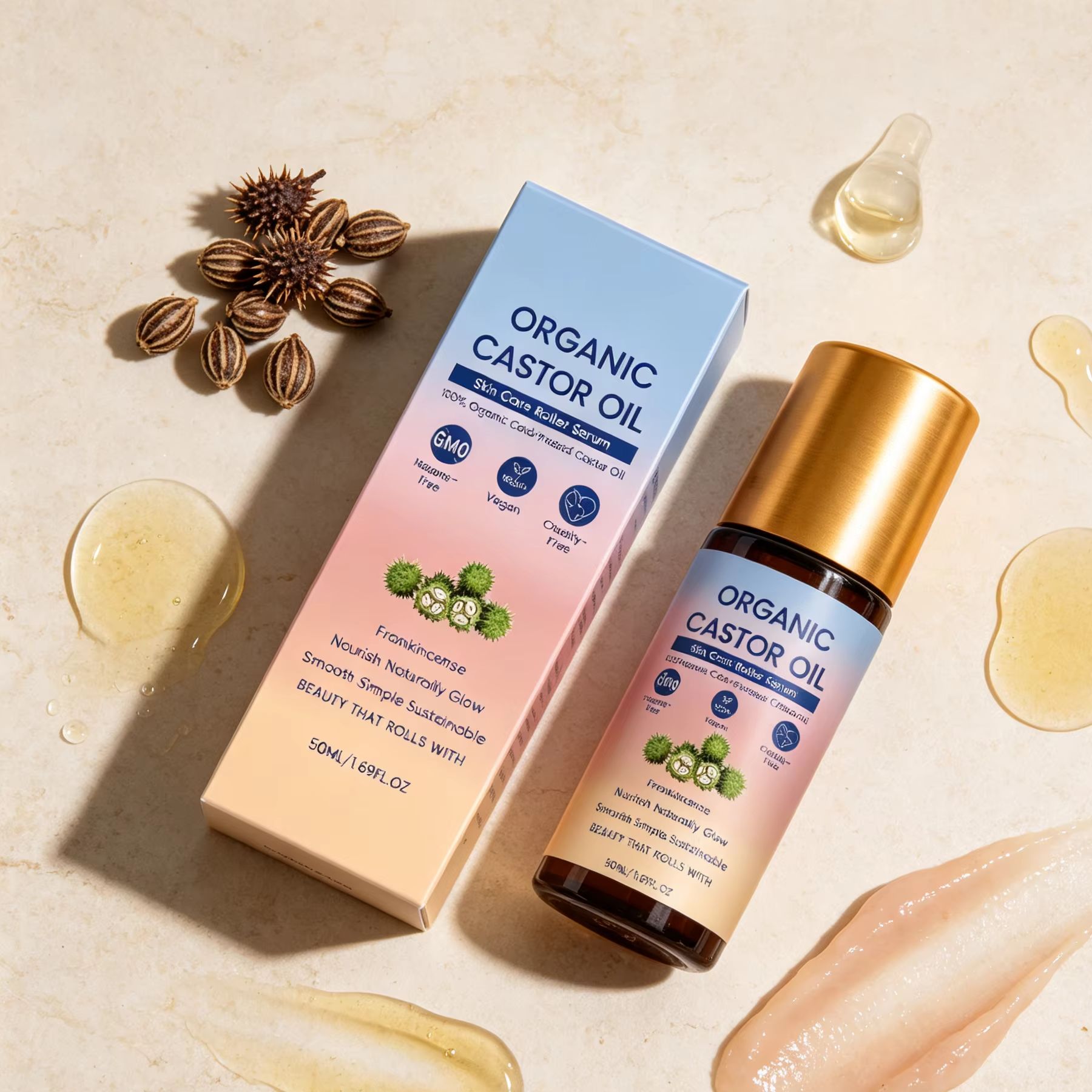 Organic Castor Oil Roll-On Col - Castor Oil Cold Press บทวิจารณ์และราคา