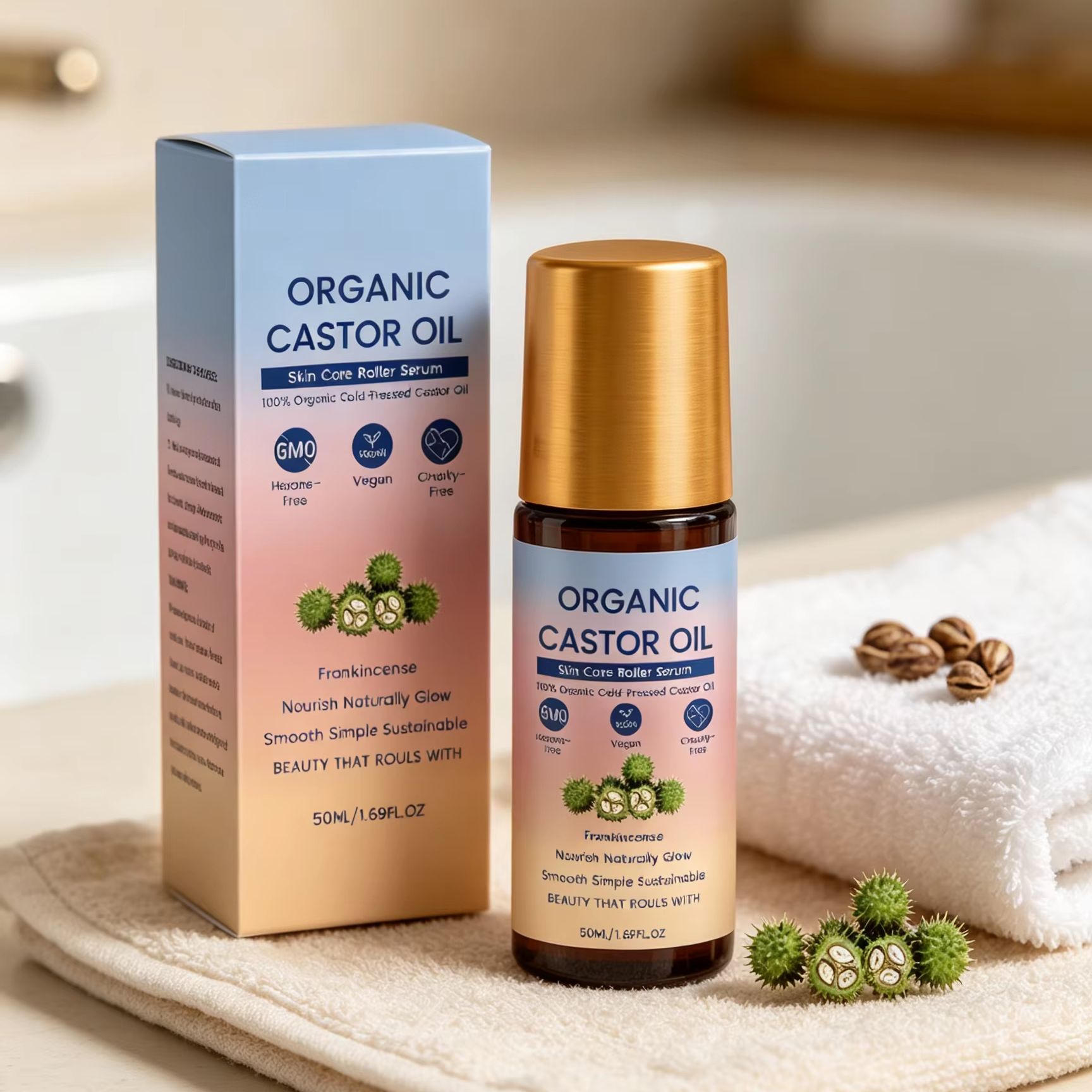 Organic Castor Oil Roll-On Col - Castor Oil Cold Press บทวิจารณ์และราคา