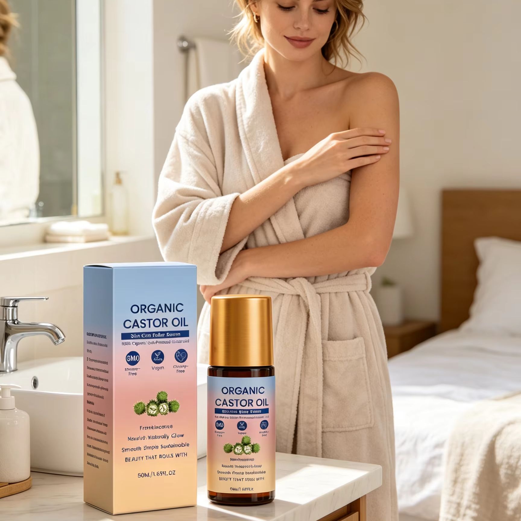 Organic Castor Oil Roll-On Col - Castor Oil Cold Press บทวิจารณ์และราคา