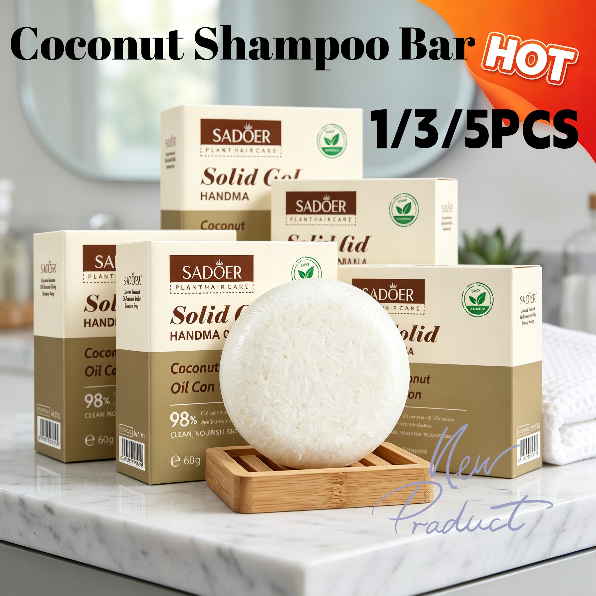 Natural Coconut Shampoo Bar fo - Hair Care Dandruff บทวิจารณ์และราคา